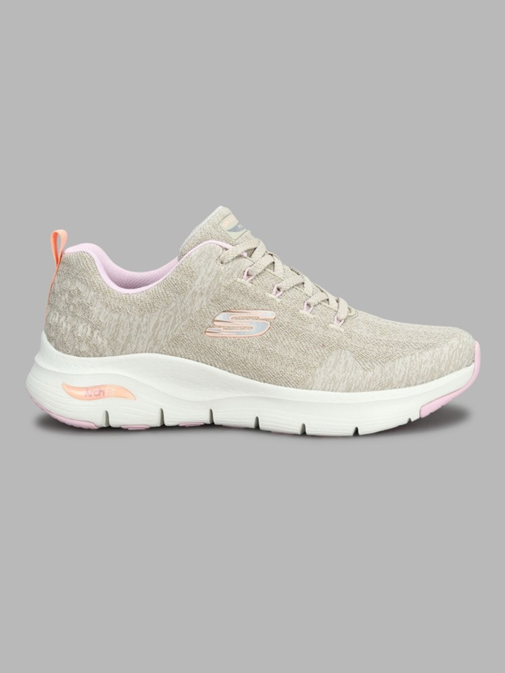 SKECHERS Arch Fit Air Cooled Comfy Sneaker Shoes Gray Pink Women’s Size 8 NWOT
